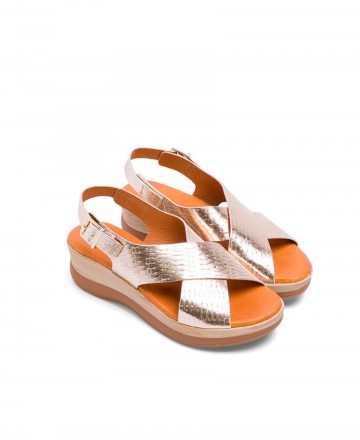 Miswear TA1450 Cross-over wedge sandals with cross strap