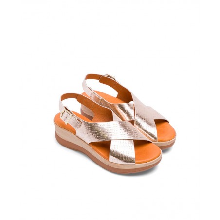 Miswear TA1450 Cross-over wedge sandals with cross strap