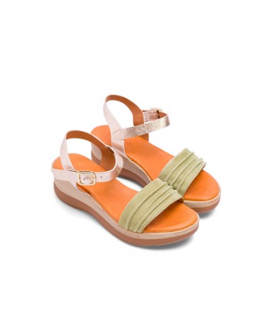 Miswear Leather Wedge Sandals TA1453