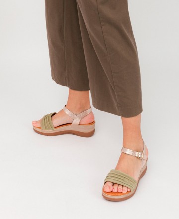 Sandalias de piel con cuña Miswear TA1453