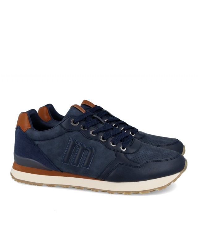 Mustang casual blue trainers with lace up 84755 for women