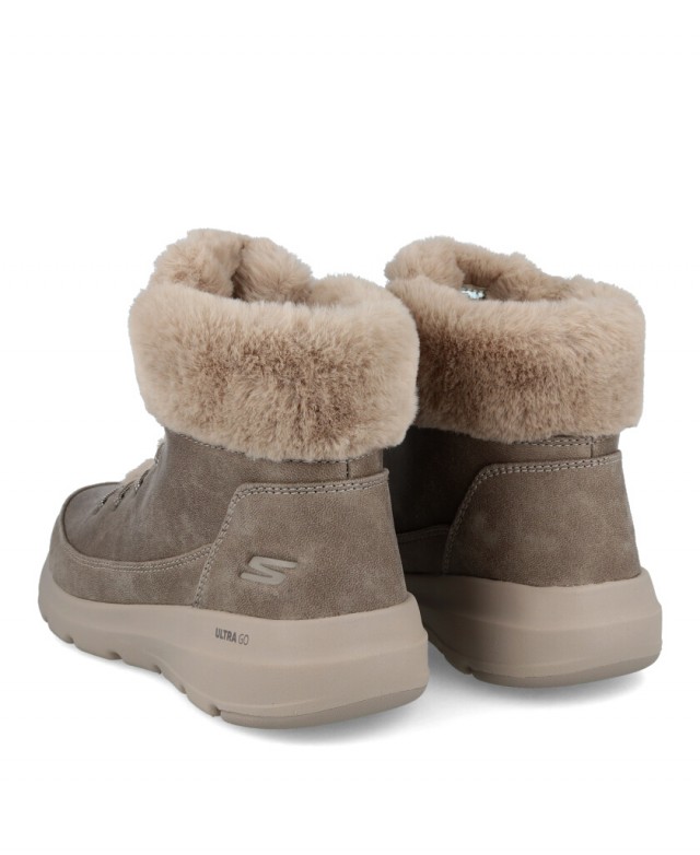 Skechers Glacial ultra women s flat ankle boots with fur