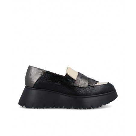 Wonders Media Noche women's light wedge loafers