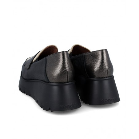 Wonders Media Noche women's light wedge loafers