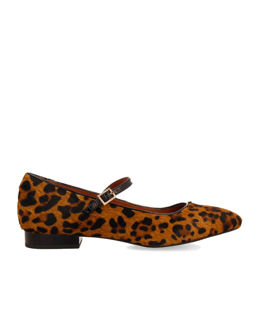 Gioseppo 73835 Bonyhad animal print buckled ballet pumps