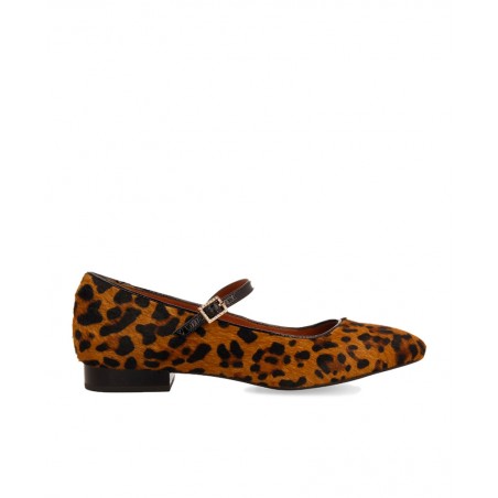 Gioseppo 73835 Bonyhad animal print buckled ballet pumps