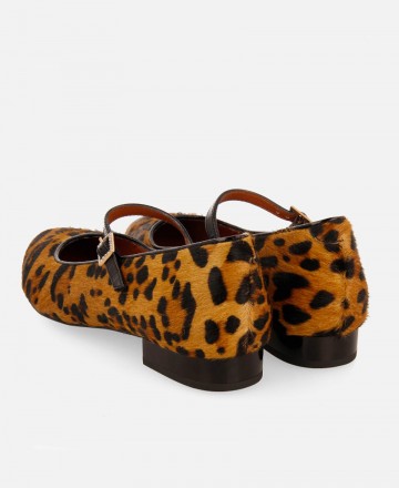 Gioseppo 73835 Bonyhad animal print buckled ballet pumps