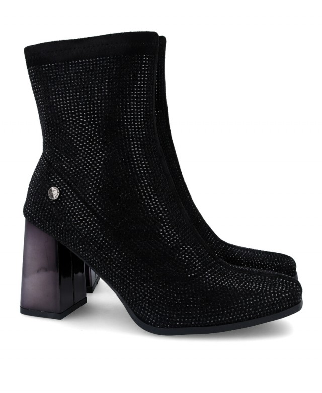 Xti 143114 elasticated ankle boots with glitters