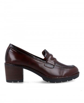 Desireé Rosy-13 leather loafers with wide heels