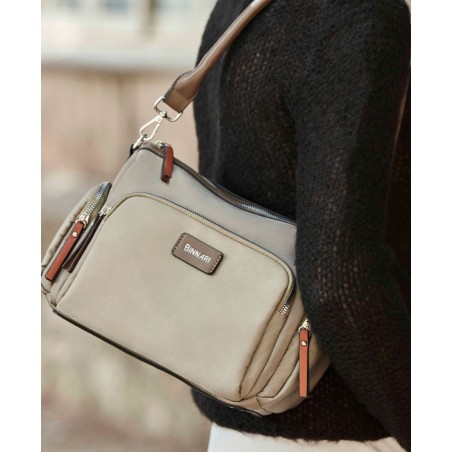 Shoulder bag in taupe colour Binnari Granada