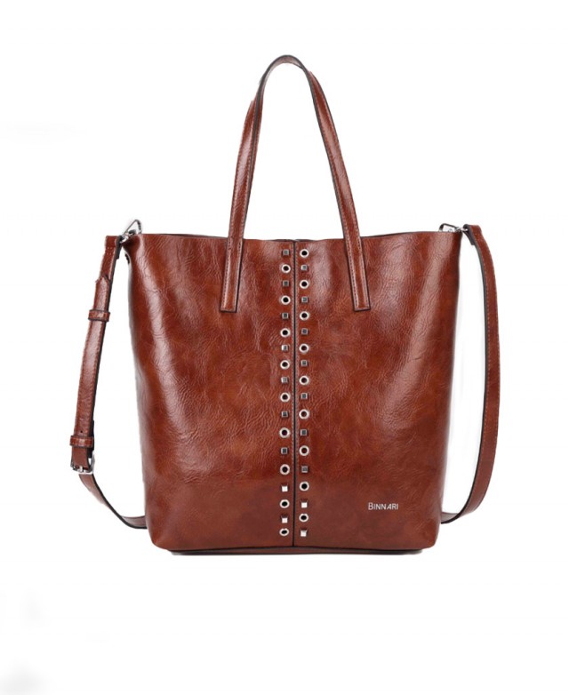 Shopper bag with decorative studs Binnari Sevilla 20401