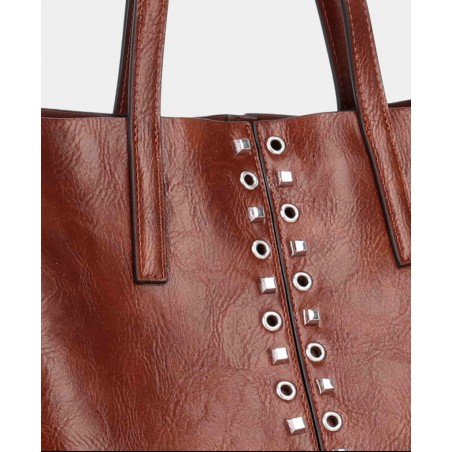 Shopper bag with decorative studs Binnari Sevilla 20401