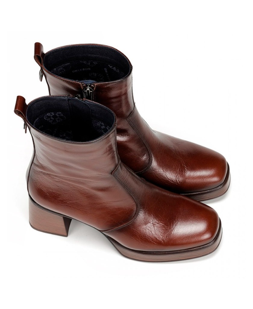 Botines con tacón efecto madera Dorking D9157