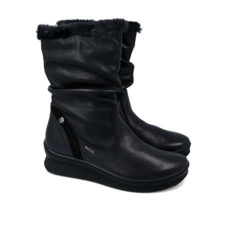 Leather boots with light wedge Imac 656538