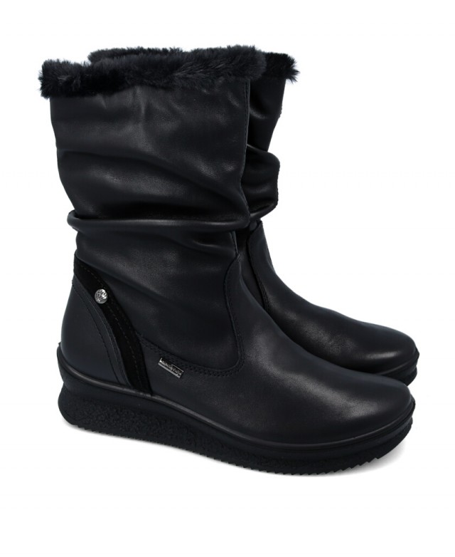 Leather boots with light wedge Imac 656538