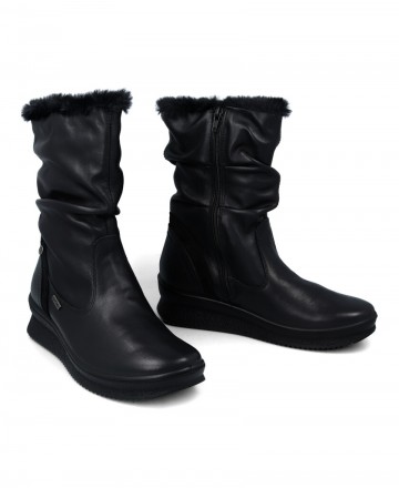 Leather boots with light wedge Imac 656538