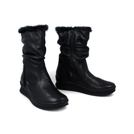 Leather boots with light wedge Imac 656538