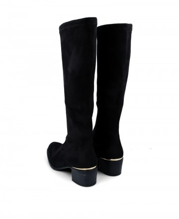 Miss Elastic Rossi elastic boots with gold detailing