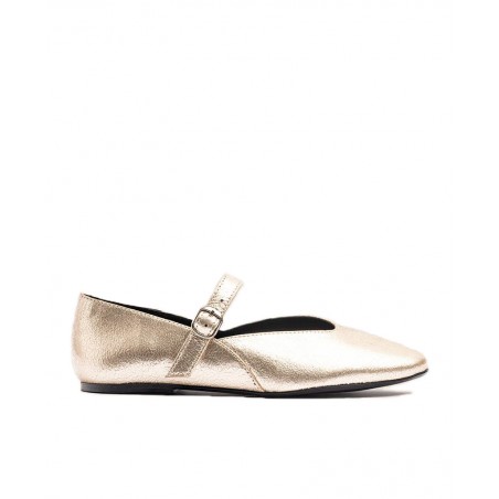 Golden ballerinas with buckle Yokono ARI-001