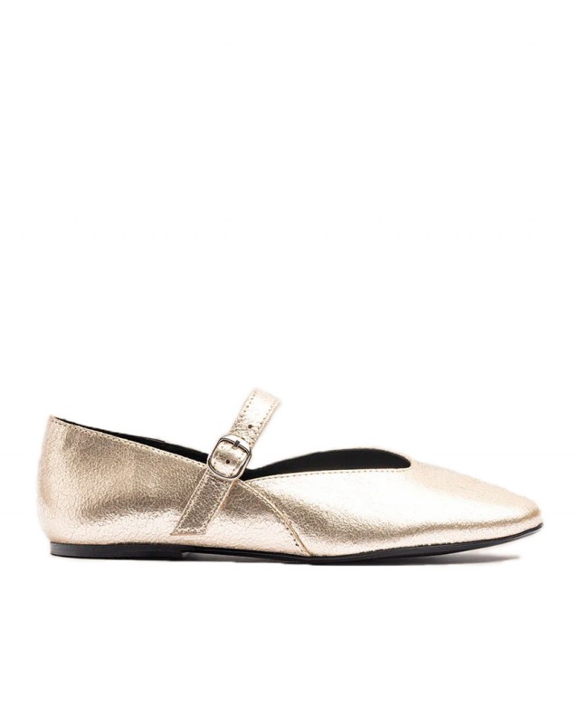 Golden ballerinas with buckle Yokono ARI-001