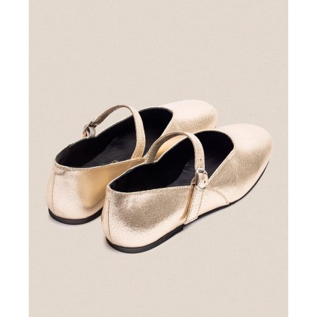 Golden ballerinas with buckle Yokono ARI-001