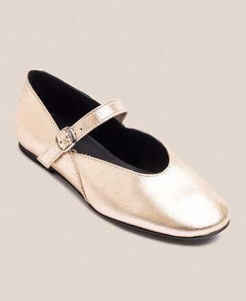 Golden ballerinas with buckle Yokono ARI-001