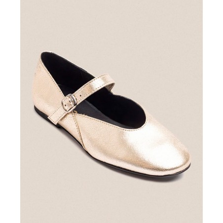 Golden ballerinas with buckle Yokono ARI-001