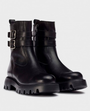 Wonders Pura buckled biker boots