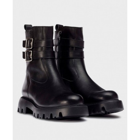 Wonders Pura buckled biker boots