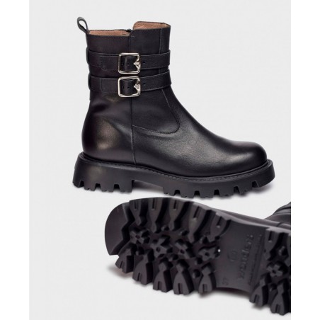 Wonders Pura buckled biker boots