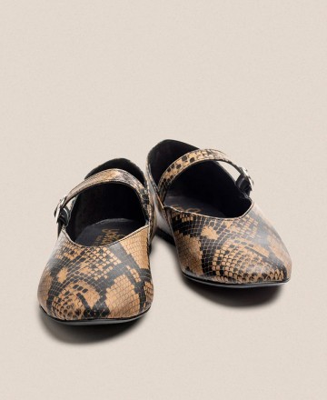 Yokono Ari 001 Snake Print Ballerinas