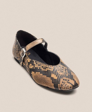 Yokono Ari 001 Snake Print Ballerinas