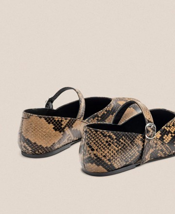 Yokono Ari 001 Snake Print Ballerinas