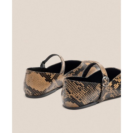 Yokono Ari 001 Snake Print Ballerinas