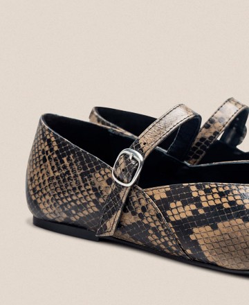 Yokono Ari 001 Snake Print Ballerinas