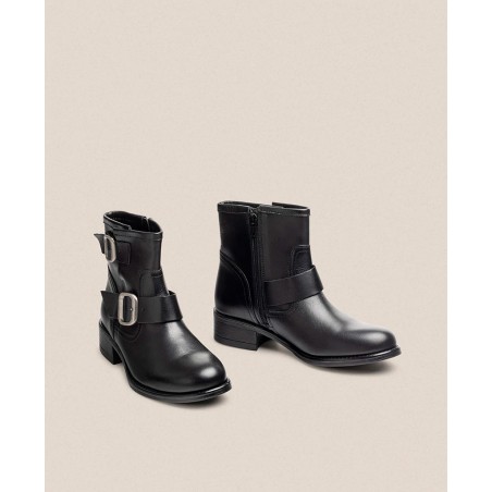 Yokono Mons Double Buckle and Zipper Ankle Boots