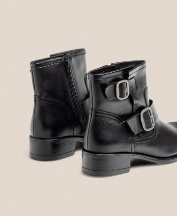 Yokono Mons Double Buckle and Zipper Ankle Boots