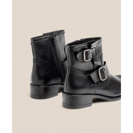 Yokono Mons Double Buckle and Zipper Ankle Boots