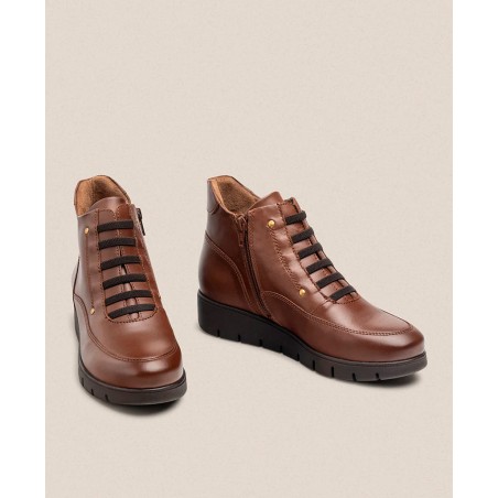 Yokono Manila 003 Elastic Lace-Up Ankle Boots