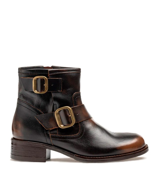 Yokono Mons 006 flat ankle boots with double buckle