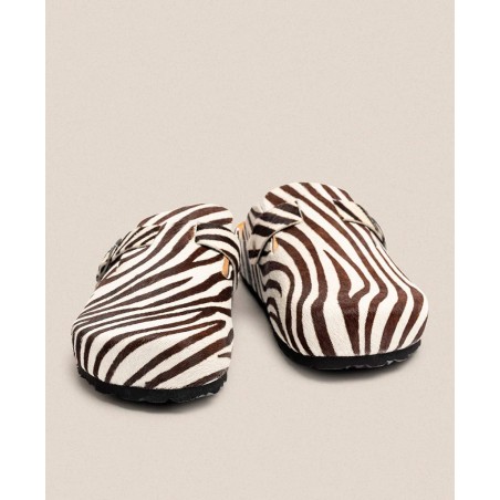 Yokono Zueco 599 Zebra Print Flat Shoe Clog