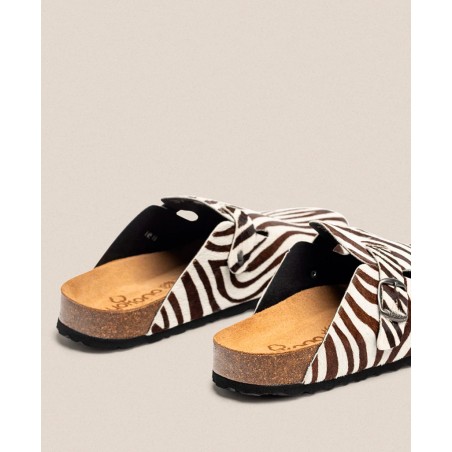 Yokono Zueco 599 Zebra Print Flat Shoe Clog