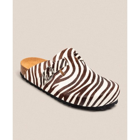 Yokono Zueco 599 Zebra Print Flat Shoe Clog