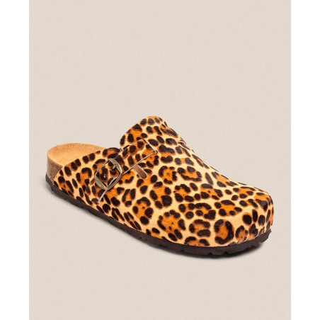 Zapatos leopardo con hebilla ajustable Yokono Zueco 599