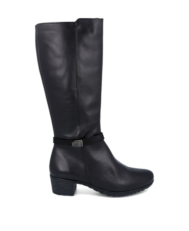 Botas altas con cremallera y detalle tobillero Fluchos F0938