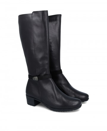 Botas altas con cremallera y detalle tobillero Fluchos F0938