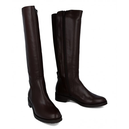 Botas planas de piel lisa Wonders Corina C5480