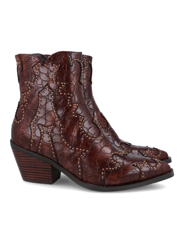 Noa Harmon Miranda side zip cowboy ankle boots