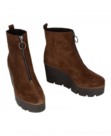 Alpe 4553 wedge ankle boots with zip