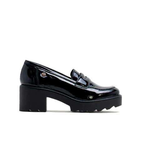 Porronet Maddy 4671 patent leather heeled platform loafers